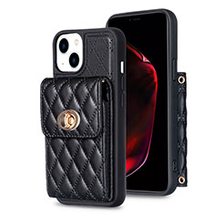 Silikon Hülle Handyhülle Gummi Schutzhülle Flexible Leder Tasche BF2 für Apple iPhone 14 Plus Schwarz