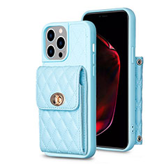 Silikon Hülle Handyhülle Gummi Schutzhülle Flexible Leder Tasche BF2 für Apple iPhone 14 Pro Blau