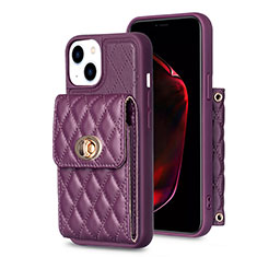 Silikon Hülle Handyhülle Gummi Schutzhülle Flexible Leder Tasche BF2 für Apple iPhone 14 Violett