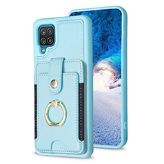 Silikon Hülle Handyhülle Gummi Schutzhülle Flexible Leder Tasche BF2 für Samsung Galaxy A12 5G Hellblau