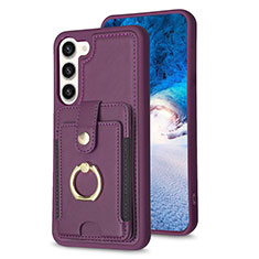 Silikon Hülle Handyhülle Gummi Schutzhülle Flexible Leder Tasche BF2 für Samsung Galaxy S22 Plus 5G Violett