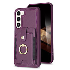 Silikon Hülle Handyhülle Gummi Schutzhülle Flexible Leder Tasche BF2 für Samsung Galaxy S24 5G Violett