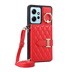 Silikon Hülle Handyhülle Gummi Schutzhülle Flexible Leder Tasche BF2 für Xiaomi Redmi Note 12 4G Rot