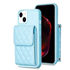 Silikon Hülle Handyhülle Gummi Schutzhülle Flexible Leder Tasche BF3 für Apple iPhone 13 Blau