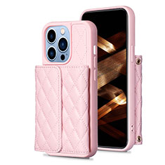 Silikon Hülle Handyhülle Gummi Schutzhülle Flexible Leder Tasche BF3 für Apple iPhone 13 Pro Max Rosegold