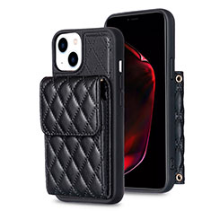 Silikon Hülle Handyhülle Gummi Schutzhülle Flexible Leder Tasche BF3 für Apple iPhone 13 Schwarz