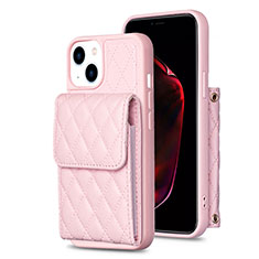 Silikon Hülle Handyhülle Gummi Schutzhülle Flexible Leder Tasche BF3 für Apple iPhone 15 Rosegold