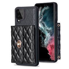 Silikon Hülle Handyhülle Gummi Schutzhülle Flexible Leder Tasche BF3 für Samsung Galaxy A12 Nacho Schwarz