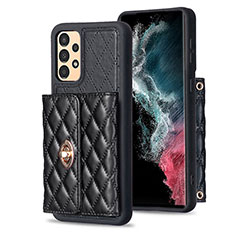 Silikon Hülle Handyhülle Gummi Schutzhülle Flexible Leder Tasche BF3 für Samsung Galaxy A13 4G Schwarz