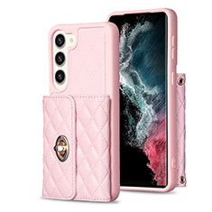 Silikon Hülle Handyhülle Gummi Schutzhülle Flexible Leder Tasche BF3 für Samsung Galaxy S23 Plus 5G Rosegold