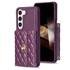 Silikon Hülle Handyhülle Gummi Schutzhülle Flexible Leder Tasche BF3 für Samsung Galaxy S25 Plus 5G Violett