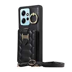 Silikon Hülle Handyhülle Gummi Schutzhülle Flexible Leder Tasche BF3 für Xiaomi Redmi Note 12 4G Schwarz