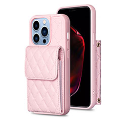 Silikon Hülle Handyhülle Gummi Schutzhülle Flexible Leder Tasche BF4 für Apple iPhone 13 Pro Rosegold