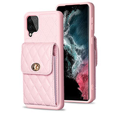 Silikon Hülle Handyhülle Gummi Schutzhülle Flexible Leder Tasche BF4 für Samsung Galaxy A12 Nacho Rosegold