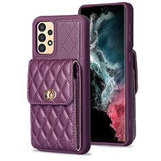 Silikon Hülle Handyhülle Gummi Schutzhülle Flexible Leder Tasche BF4 für Samsung Galaxy A13 4G Violett