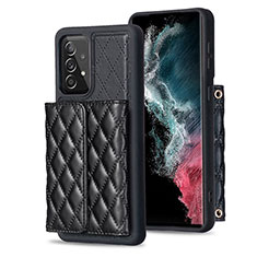 Silikon Hülle Handyhülle Gummi Schutzhülle Flexible Leder Tasche BF4 für Samsung Galaxy A52s 5G Schwarz