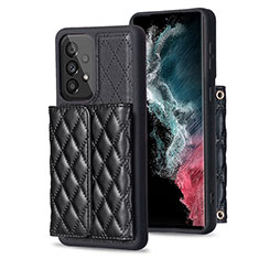 Silikon Hülle Handyhülle Gummi Schutzhülle Flexible Leder Tasche BF4 für Samsung Galaxy A53 5G Schwarz