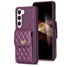 Silikon Hülle Handyhülle Gummi Schutzhülle Flexible Leder Tasche BF4 für Samsung Galaxy S24 5G Violett