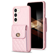 Silikon Hülle Handyhülle Gummi Schutzhülle Flexible Leder Tasche BF4 für Samsung Galaxy S25 5G Rosegold