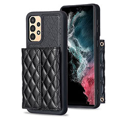 Silikon Hülle Handyhülle Gummi Schutzhülle Flexible Leder Tasche BF5 für Samsung Galaxy A13 4G Schwarz