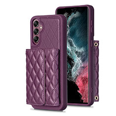 Silikon Hülle Handyhülle Gummi Schutzhülle Flexible Leder Tasche BF5 für Samsung Galaxy A14 5G Violett