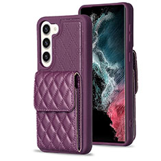 Silikon Hülle Handyhülle Gummi Schutzhülle Flexible Leder Tasche BF5 für Samsung Galaxy S22 5G Violett