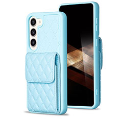 Silikon Hülle Handyhülle Gummi Schutzhülle Flexible Leder Tasche BF5 für Samsung Galaxy S24 5G Hellblau