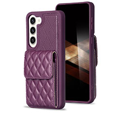 Silikon Hülle Handyhülle Gummi Schutzhülle Flexible Leder Tasche BF5 für Samsung Galaxy S25 5G Violett