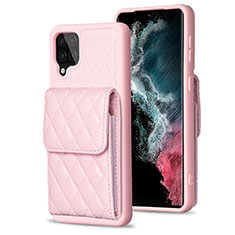 Silikon Hülle Handyhülle Gummi Schutzhülle Flexible Leder Tasche BF6 für Samsung Galaxy A12 5G Rosegold