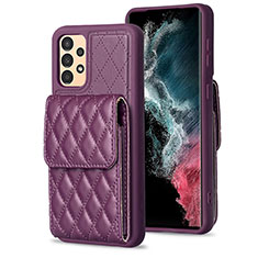 Silikon Hülle Handyhülle Gummi Schutzhülle Flexible Leder Tasche BF6 für Samsung Galaxy A13 4G Violett