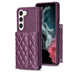 Silikon Hülle Handyhülle Gummi Schutzhülle Flexible Leder Tasche BF6 für Samsung Galaxy S23 Plus 5G Violett