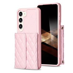 Silikon Hülle Handyhülle Gummi Schutzhülle Flexible Leder Tasche BF6 für Samsung Galaxy S25 5G Rosegold