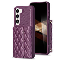 Silikon Hülle Handyhülle Gummi Schutzhülle Flexible Leder Tasche BF6 für Samsung Galaxy S25 5G Violett