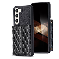 Silikon Hülle Handyhülle Gummi Schutzhülle Flexible Leder Tasche BF6 für Samsung Galaxy S25 Plus 5G Schwarz