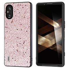 Silikon Hülle Handyhülle Gummi Schutzhülle Flexible Leder Tasche BH3 für Sony Xperia 5 V Rosegold