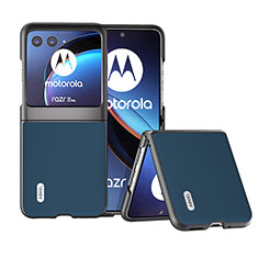 Silikon Hülle Handyhülle Gummi Schutzhülle Flexible Leder Tasche BH5 für Motorola Moto Razr 40 Ultra 5G Blau