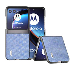 Silikon Hülle Handyhülle Gummi Schutzhülle Flexible Leder Tasche BH6 für Motorola Moto Razr 40 Ultra 5G Blau