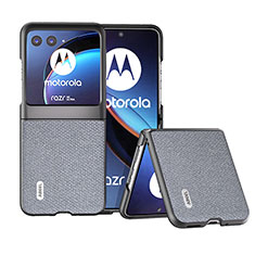 Silikon Hülle Handyhülle Gummi Schutzhülle Flexible Leder Tasche BH6 für Motorola Moto Razr 40 Ultra 5G Dunkelgrau