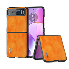 Silikon Hülle Handyhülle Gummi Schutzhülle Flexible Leder Tasche BH7 für Motorola Moto Razr 40 5G Orange