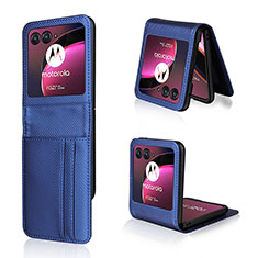 Silikon Hülle Handyhülle Gummi Schutzhülle Flexible Leder Tasche BY1 für Motorola Moto Razr 40 Ultra 5G Blau