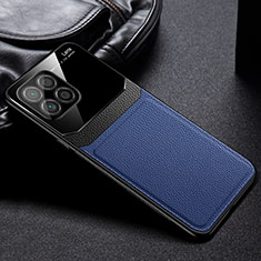 Silikon Hülle Handyhülle Gummi Schutzhülle Flexible Leder Tasche FL1 für Huawei Honor X8a 5G Blau
