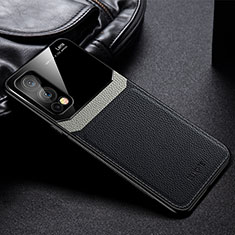Silikon Hülle Handyhülle Gummi Schutzhülle Flexible Leder Tasche FL1 für OnePlus Nord 2 5G Schwarz