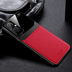 Silikon Hülle Handyhülle Gummi Schutzhülle Flexible Leder Tasche FL1 für OnePlus Nord N20 5G Rot