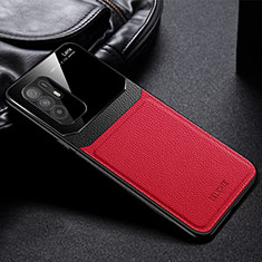 Silikon Hülle Handyhülle Gummi Schutzhülle Flexible Leder Tasche FL1 für Oppo A94 5G Rot