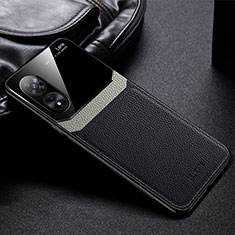 Silikon Hülle Handyhülle Gummi Schutzhülle Flexible Leder Tasche FL1 für Oppo A97 5G Schwarz