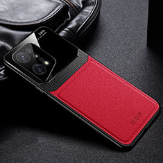 Silikon Hülle Handyhülle Gummi Schutzhülle Flexible Leder Tasche FL1 für Oppo Find X5 Pro 5G Rot