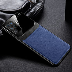 Silikon Hülle Handyhülle Gummi Schutzhülle Flexible Leder Tasche FL1 für Oppo Reno5 F Blau