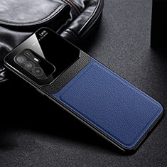 Silikon Hülle Handyhülle Gummi Schutzhülle Flexible Leder Tasche FL1 für Oppo Reno5 Z 5G Blau