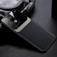 Silikon Hülle Handyhülle Gummi Schutzhülle Flexible Leder Tasche FL1 für Oppo Reno9 5G Schwarz
