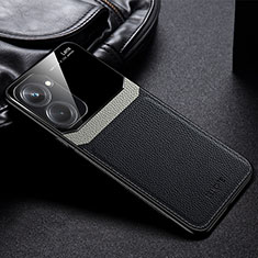 Silikon Hülle Handyhülle Gummi Schutzhülle Flexible Leder Tasche FL1 für Realme Q5x 5G Schwarz